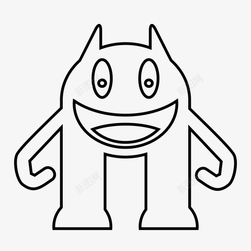 怪物卡通恐怖图标svg_新图网 https://ixintu.com 卡通 幽灵 微笑 怪物 怪物线 恐怖