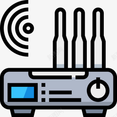 路由器计算机技术3线颜色图标图标