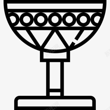 杯子埃及符号2直线图标图标