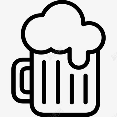 啤酒饮料和饮料5线性图标图标