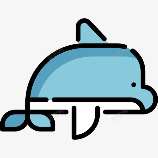 海豚海洋生物15线性颜色图标svg_新图网 https://ixintu.com 海洋生物15 海豚 线性颜色