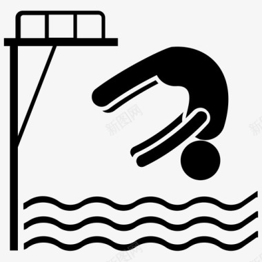 反向潜水体育锻炼游泳图标图标