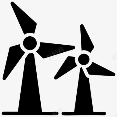 风车环保风能图标图标