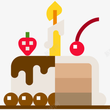 蛋糕派对和庆祝5扁平图标图标