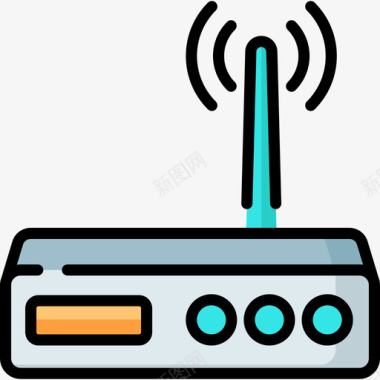 Wifi计算机组件2线性颜色图标图标