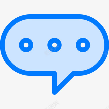 聊天留言和电子邮件2蓝色图标图标