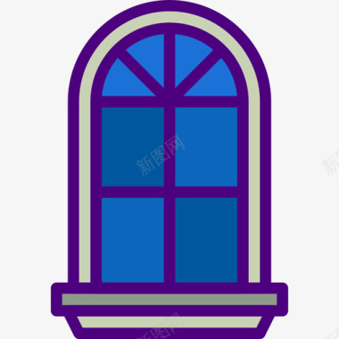 窗户家具户型线条色彩图标图标
