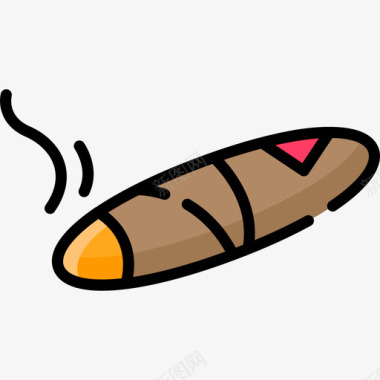 雪茄豪华11线性颜色图标图标