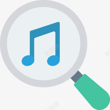 搜索音乐音频和视频平面图标图标