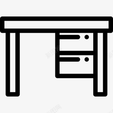 办公桌家具54直线型图标图标