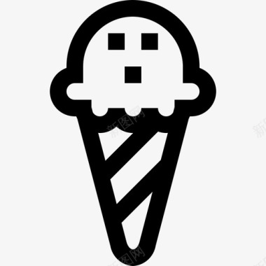 冰淇淋烹饪食品和饮料直系图标图标