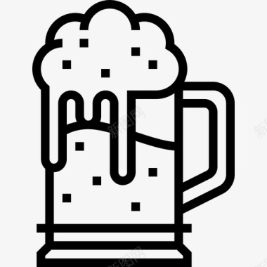 啤酒饮料9线性图标图标