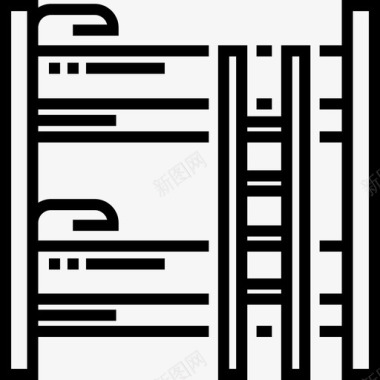 双层床大学6号直线式图标图标