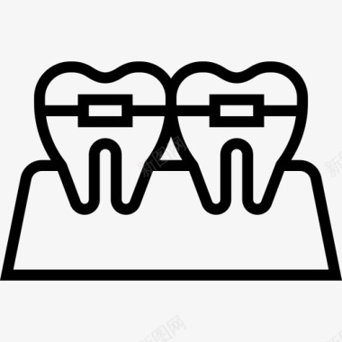 牙套牙医7线状图标图标