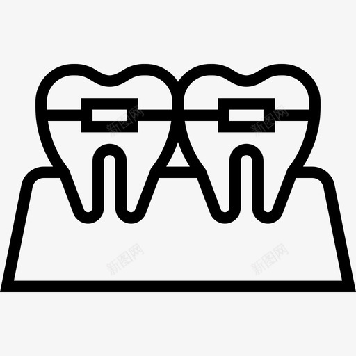牙套牙医7线状图标svg_新图网 https://ixintu.com 牙医7 牙套 线状