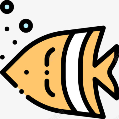 鱼类热带15线形颜色图标图标