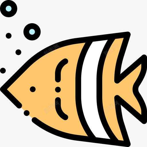 鱼类热带15线形颜色图标svg_新图网 https://ixintu.com 热带15 线形颜色 鱼类