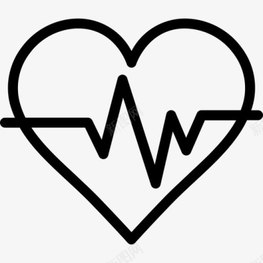 心率心脏4线性图标图标