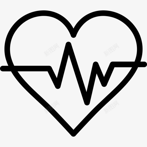 心率心脏4线性图标svg_新图网 https://ixintu.com 心率 心脏4 线性