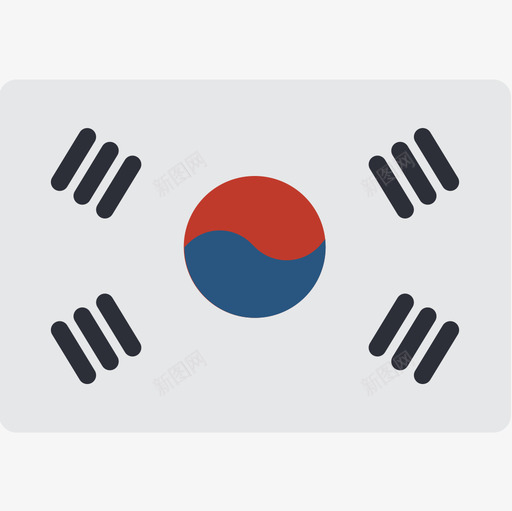 韩国国旗15平图标svg_新图网 https://ixintu.com 国旗15 平 韩国