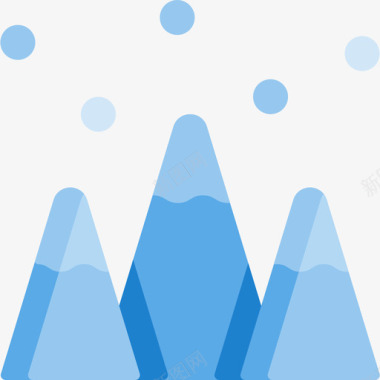 山地冬季自然12平坦图标图标
