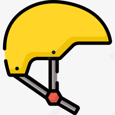 头盔溜冰鞋7线性颜色图标图标