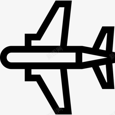 飞机军用2型直线型图标图标