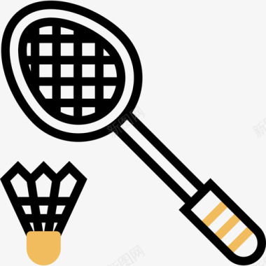 羽毛球运动45黄影图标图标