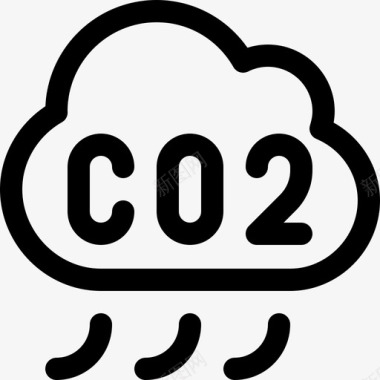 二氧化碳生态学101线性图标图标