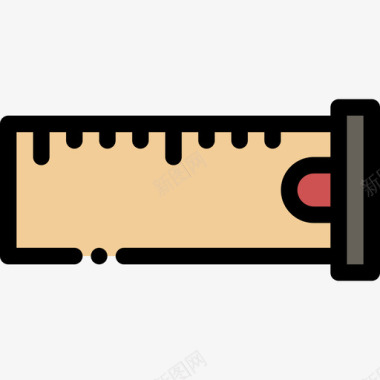 线性彩色20号工具卷尺图标图标