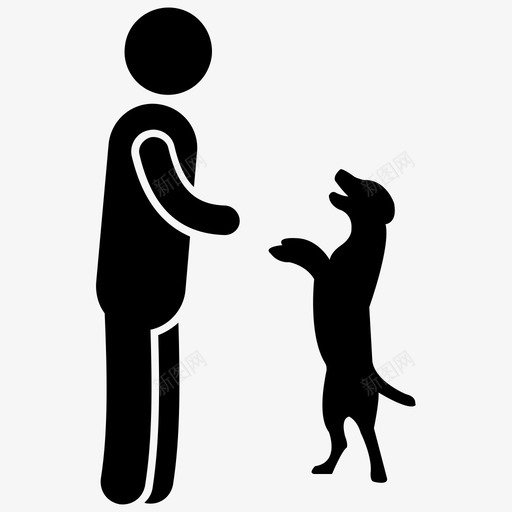 训练有素的狗驯狗师服从训练图标svg_新图网 https://ixintu.com 宠物训练 服从训练 狗训练雕文图标 训练有素的狗 驯狗师