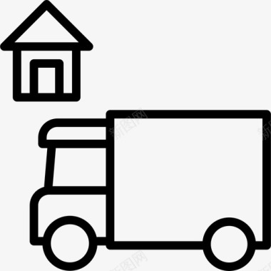 送货卡车物流运输直达图标图标