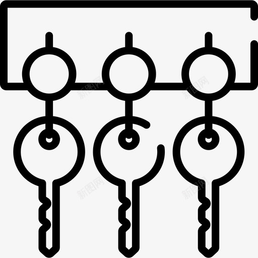 门钥匙安全29线性图标svg_新图网 https://ixintu.com 安全29 线性 门钥匙