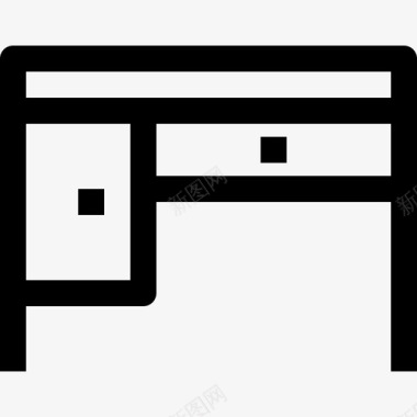 书桌家具和家居2直线型图标图标