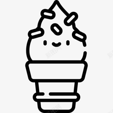 冰淇淋游乐园10直线型图标图标