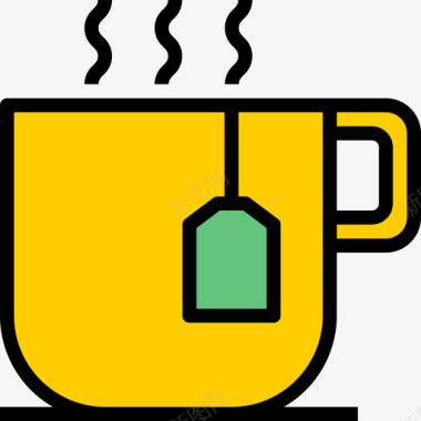 茶杯咖啡厅50线性颜色图标图标