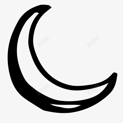 月亮半月万圣节图标svg_新图网 https://ixintu.com 万圣节 万圣节幽灵 半月 手绘 月亮