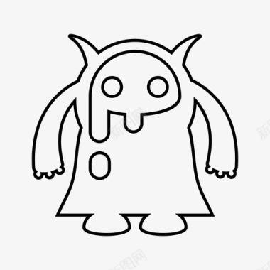 怪物野兽卡通图标图标