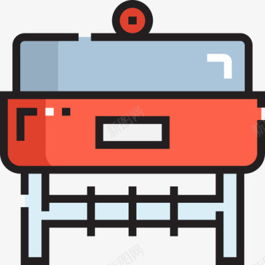 烧烤24小时烧烤线性颜色图标图标