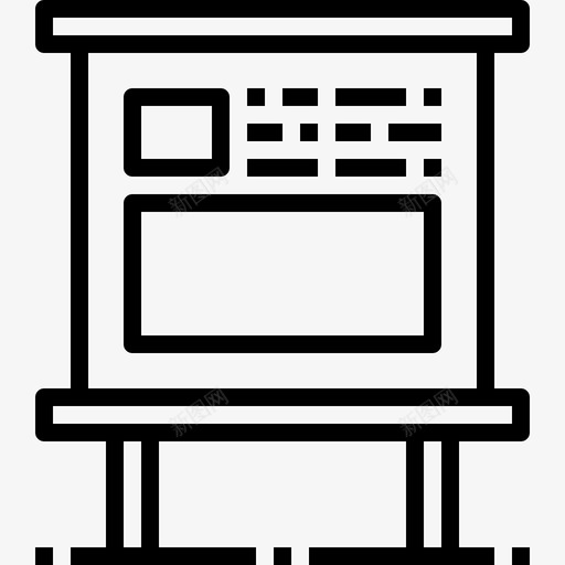 广告牌数字广告3线性图标svg_新图网 https://ixintu.com 广告牌 数字广告3 线性