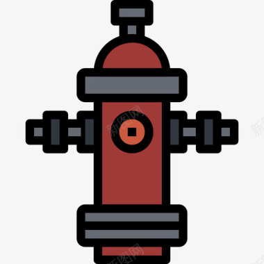 消防栓城市元素31线性颜色图标图标