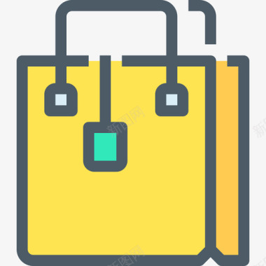 购物袋购物和电子商务4线性颜色图标图标
