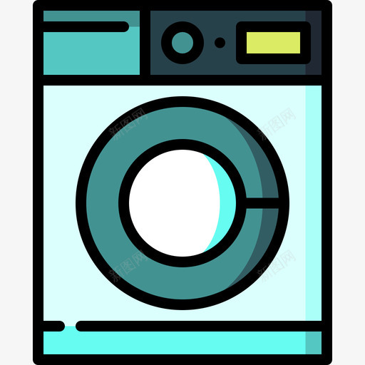 洗衣机水管工工具和元件2线颜色图标svg_新图网 https://ixintu.com 水管工工具和元件2 洗衣机 线颜色
