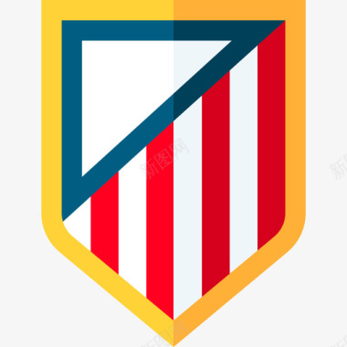 马德里竞技足球盾牌扁平图标图标