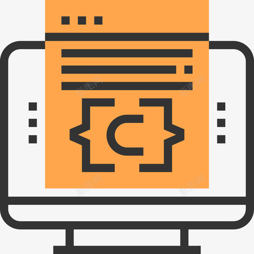 监视器编程6黄色阴影图标svg_新图网 https://ixintu.com 监视器 编程6 黄色阴影