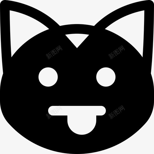 猫表情3填充图标svg_新图网 https://ixintu.com 填充 猫 表情3