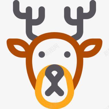 鹿自然48线性颜色图标图标