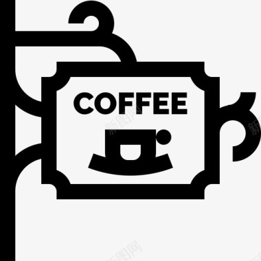 招牌咖啡店32直线图标图标