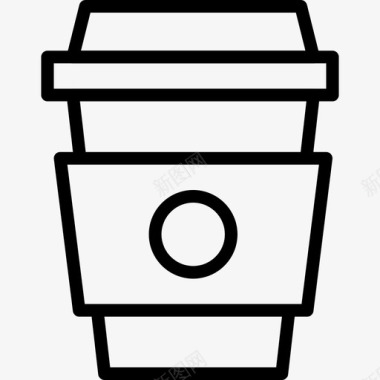 热咖啡咖啡店28直列式图标图标