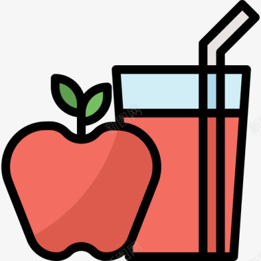 苹果汁饮料5原色图标图标